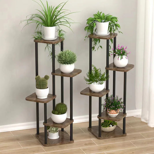 Wooden Multi-Tier Plant Stand – 4/5/6 Tier Indoor Flower Shelf & Planter Rack