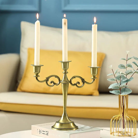3-Arm Metal Candelabra