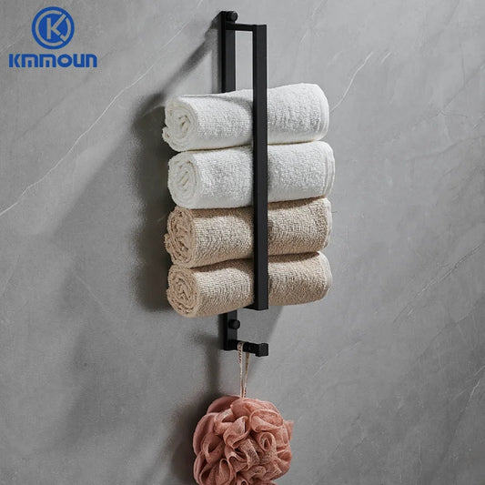 Black Towel Bar with Hook