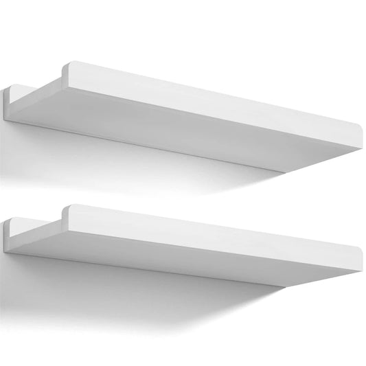 Modern Rustic Floating Shelves – Set of 2 Wall-Mounted Wooden Ledge Shelves for Nursery, Living Room & Kitchen