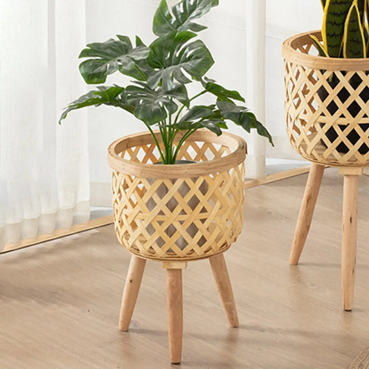 Handwoven Rattan Flower Pot Stand