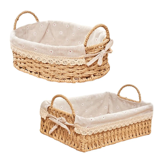 Handwoven Storage Basket with Handles