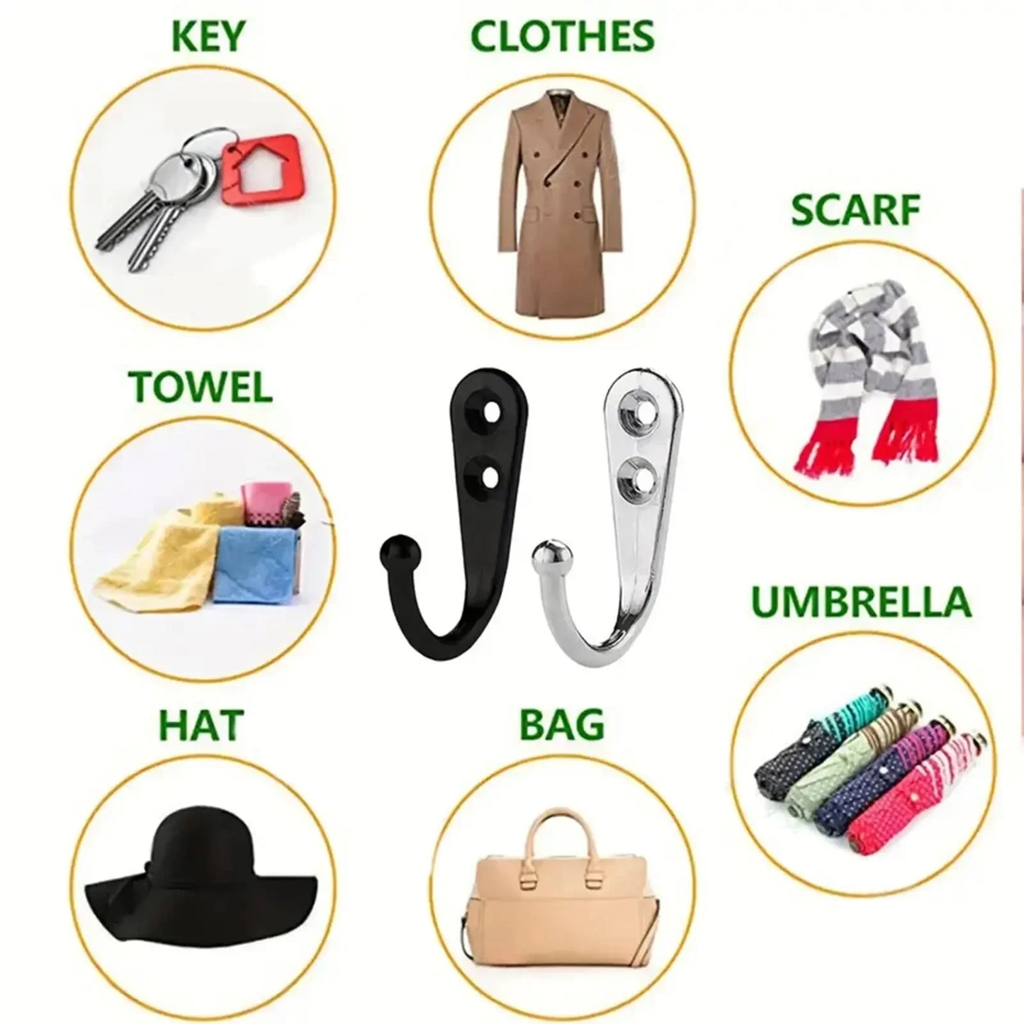 10Pcs Retro Wall Hooks Hangers