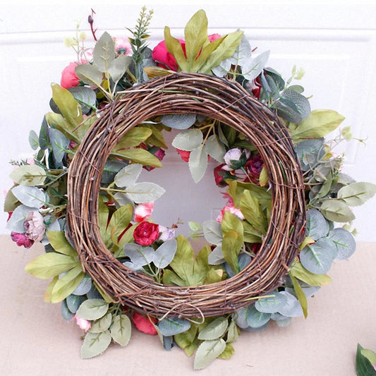 40cm Silk Peony Door Wreath