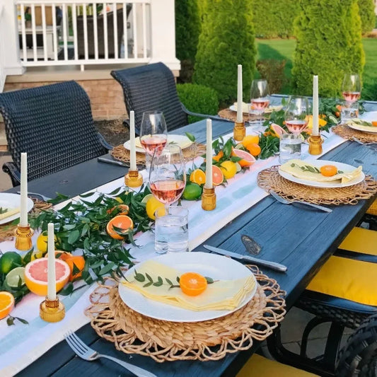 Boho Glass Taper Candle Holder