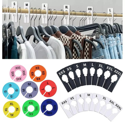 8PCS Plastic Clothes Size Dividers (XS–XXL)
