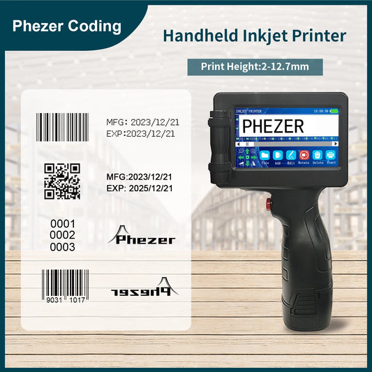 Phezer P17 Handheld Inkjet Label Printer