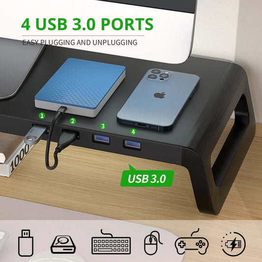 Monitor Stand Riser with Optional USB 3.0 Hub