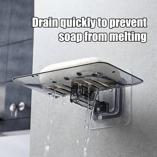 Transparent Wall-Mounted Drain Soap Holder