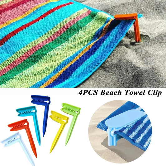 4PCS Beach Towel & Camping Mat Clips Set