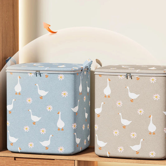 Large Capacity Quilt & Clothes Storage Bag โ 100/140/180L Non-Woven Wardrobe Organizer