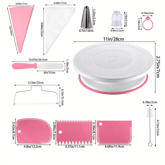 80PCS Cake Decorating Set with Turntable & Piping Tips