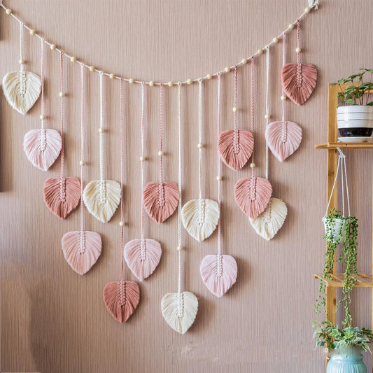 Bohemian Handwoven Leaf Tapestry