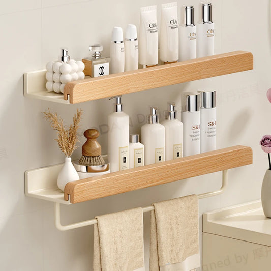 Wall-Mounted Wooden Shelf
