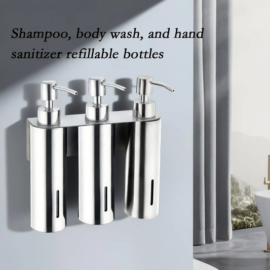 Round Stainless Steel Wall-Mounted Soap Dispenser