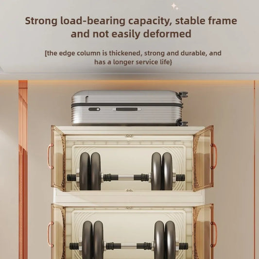 Multi-Layer Folding Storage Cabinet – Installation-Free Toy & Clothing Organizer for Home