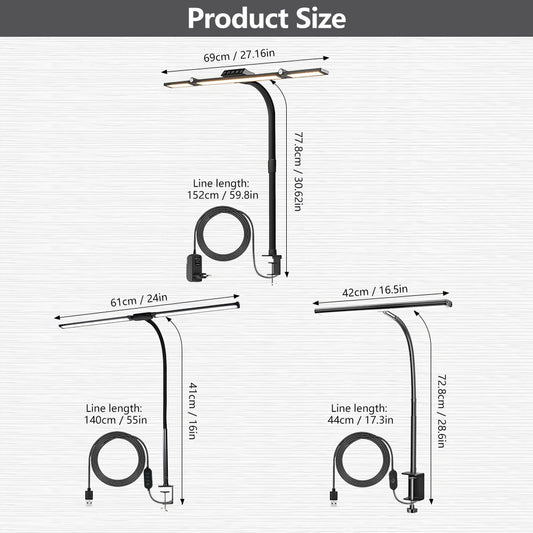 Double-Head LED Desk Lamp
