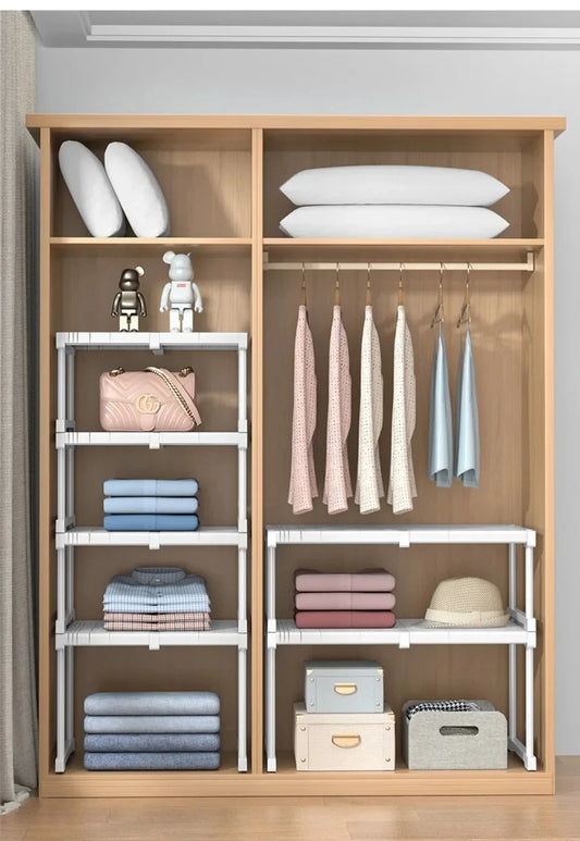 Adjustable Stackable Closet Shelf Organizer