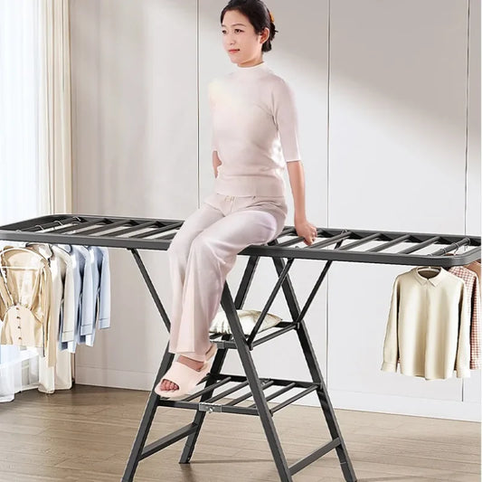 Airfoil Folding Floor-to-Ceiling Drying Rack