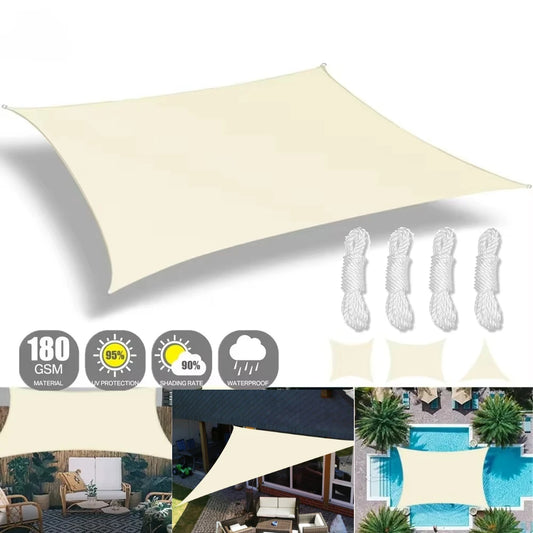 Beige Sun Shade Sail Canopy