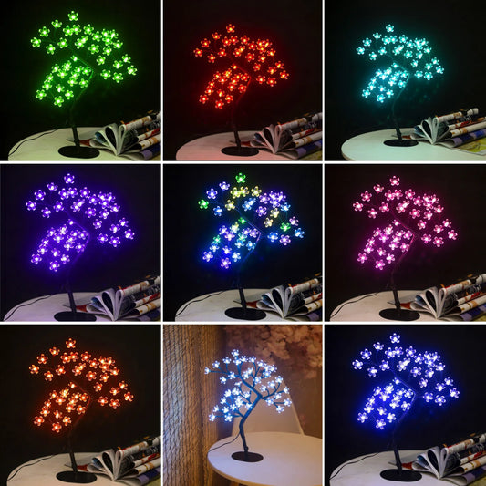 Cherry Blossom Tree Light โ 17-Inch 40 LED Tabletop Flower Lamp, USB Powered