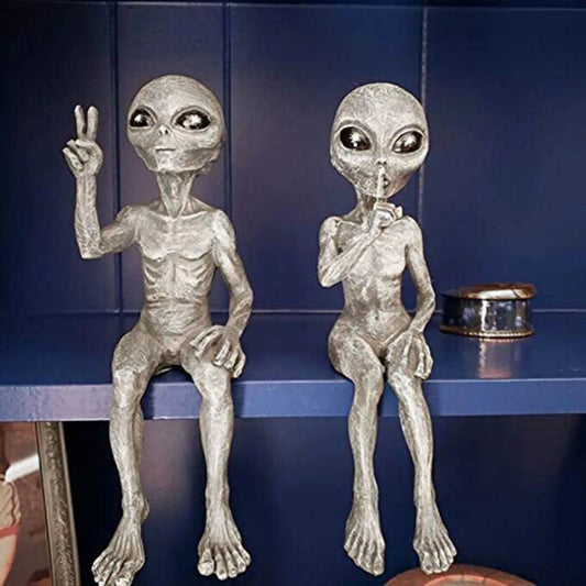 Outer Space Alien Statue Set