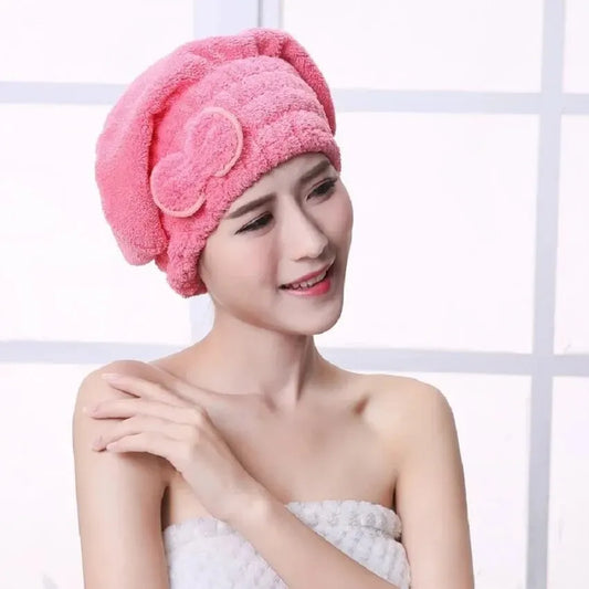Microfibre Quick-Dry Hair Towel Wrap – Bowknot Bath Cap for Women