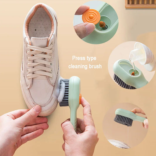 Smart Clean™ Shoe Brush – Liquid Dispensing & Deep Cleaning