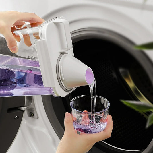 2300ml Airtight Laundry Detergent Storage Container – Clear Jar with Lid & Labels for Powder, Bleach, or Grains