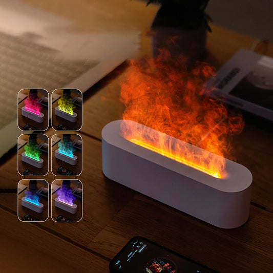 RGB Flame Aroma Diffuser Humidifier – USB Aromatherapy Air Purifier