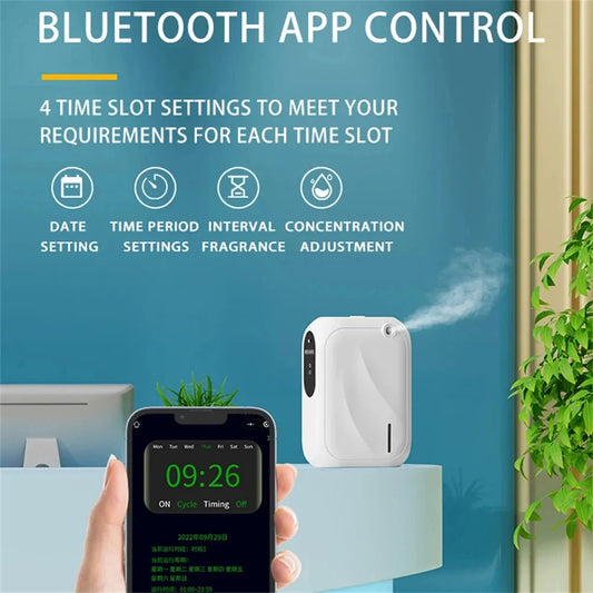 Smart Aroma Diffuser – Waterless Essential Oil Scent Machine with Bluetooth App Control