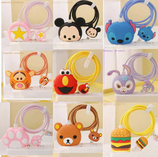 4PCS Cartoon Cable Protector Covers