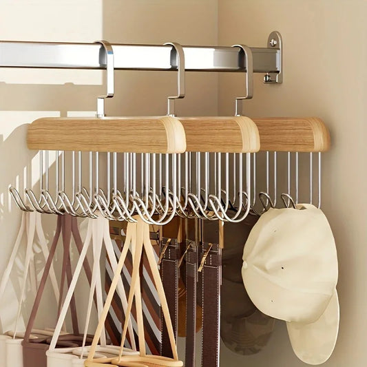 Wooden Multi-Hook Sling Hanger Organizer