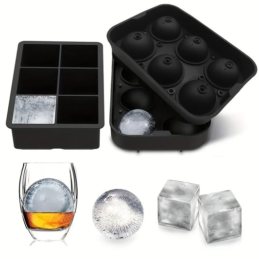 6-Grid Silicone Ice Cube Tray โ Large Creative Ice Mold for Cocktails & Freezer