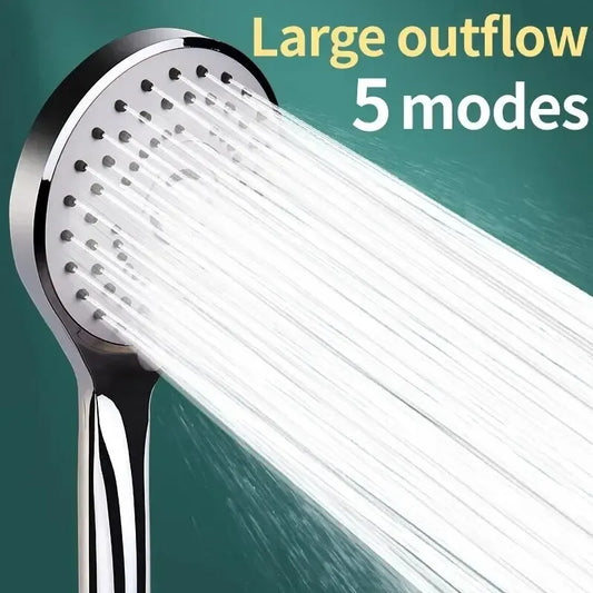 Pressurized Handheld Shower Head with 5 Spray Modes
