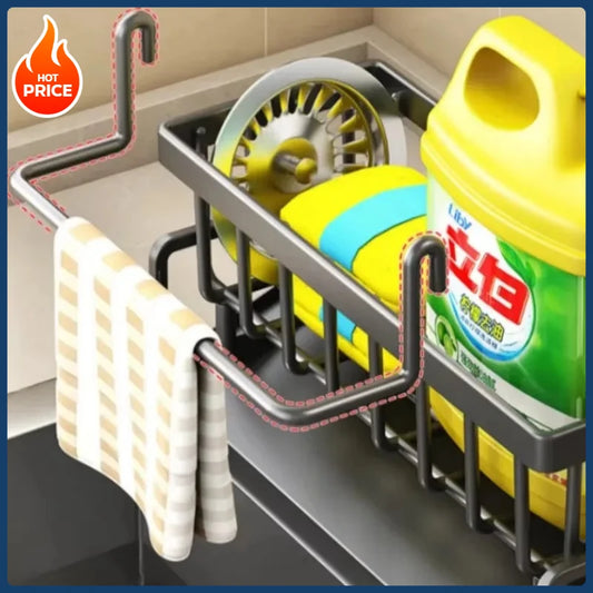 No-Punch Kitchen Sink Storage Rack
