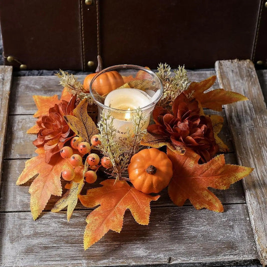 Artificial Candle Ring Wreath