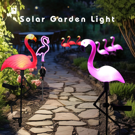 Solar Flamingo Garden Light