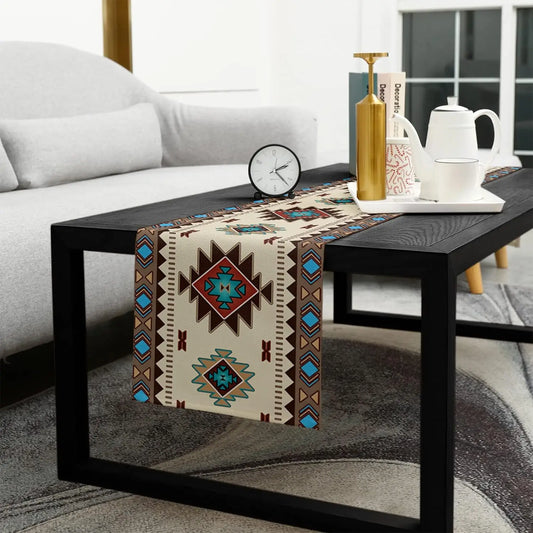 Boho Linen Table Runner