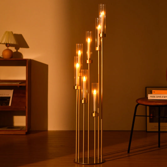 7-Arm Gold Floor Candelabra