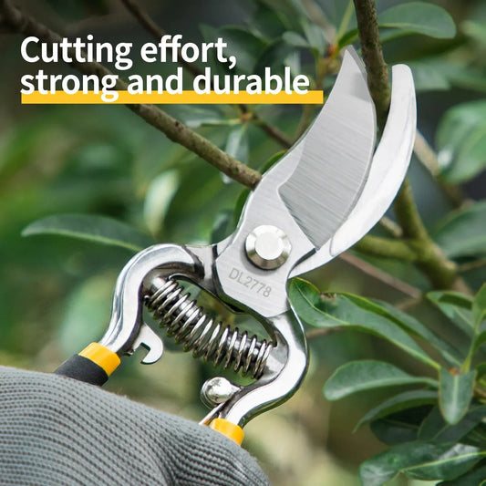 Deli 8.5 Inch Garden Tools Secateurs Bonsai Shears Metal Gardening Scissor Pruning Tool Hand Clippers For Garden Beak Scissors