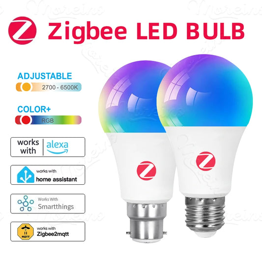 Zigbee 3.0 Smart LED Bulb – E27/B22 RGB/CW, Voice Control with Alexa & Google Home