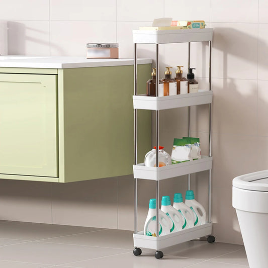 3/4-Layer Rolling Bathroom Storage Trolley