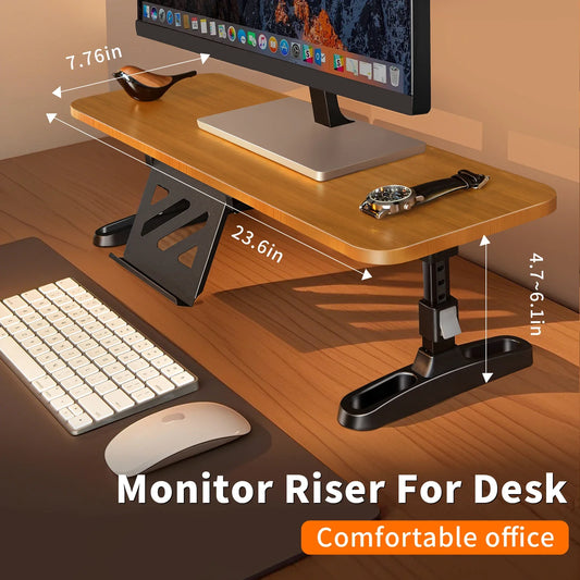 Oatsbasf Wooden Adjustable Monitor Stand