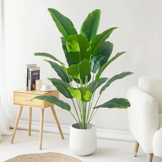 Artificial Tropical Palm Tree – Large Fake Banana Leaf & Monstera Plant