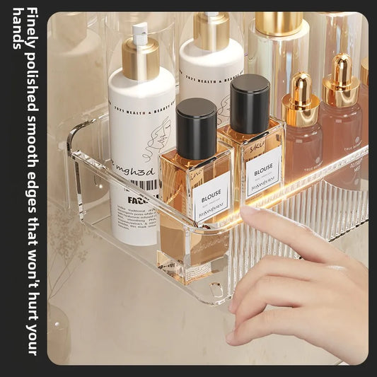Wall-Mounted Cosmetic & Skincare Storage Rack – No Drilling