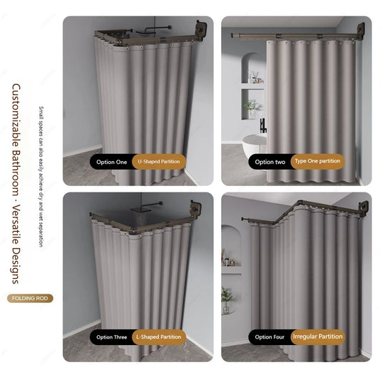 Folding Waterproof Shower Partition Curtain