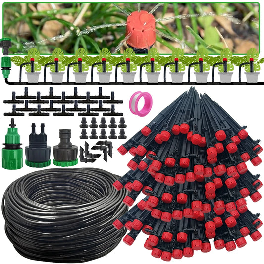 Garden Drip Irrigation Kit โ Automatic 1/4'' Sprinkler for Bonsai, Flowers, Vegetables & Greenhouse Plants