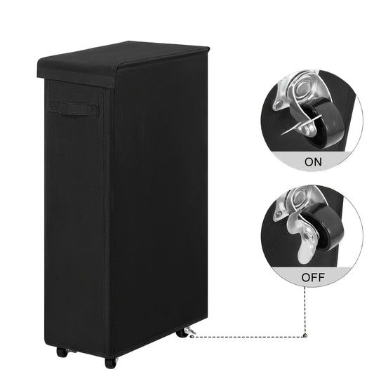 1PC Laundry Basket with Wheels and Lid