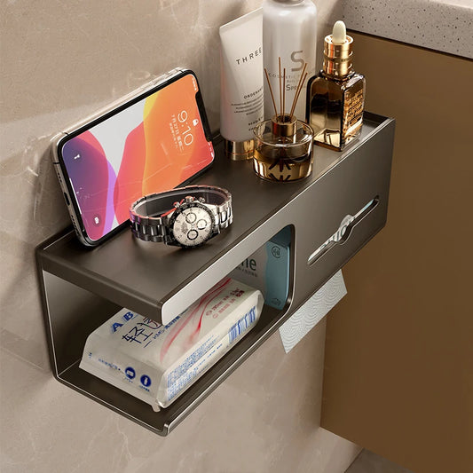 Wall-Mounted Carbon Steel Toilet Paper Holder